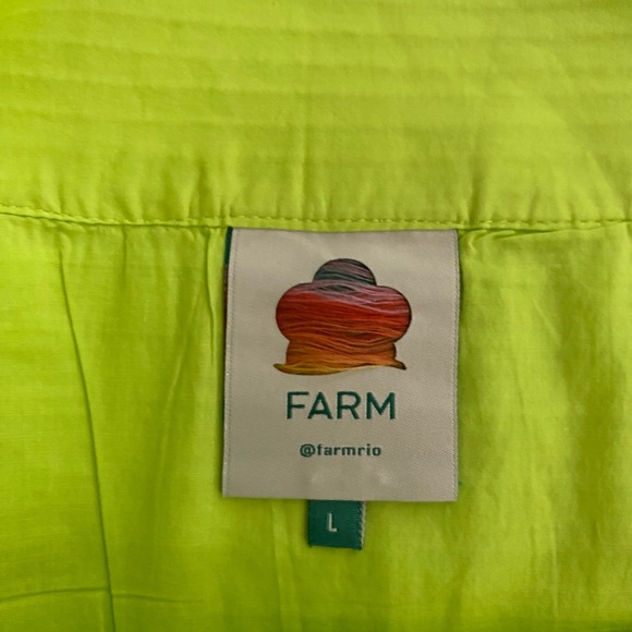 FARM Rio Neon Green Ruffled Mini Skirt size Large - Picture 7 of 11